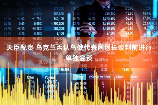 天臣配资 乌克兰否认乌俄代表团团长谈判前进行单独会谈