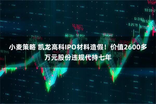 小麦策略 凯龙高科IPO材料造假！价值2600多万元股份违规代持七年